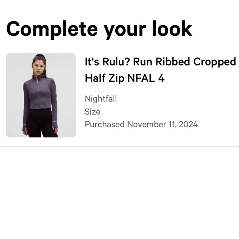 Rulu? Run Ribbed Cropped Half Zip